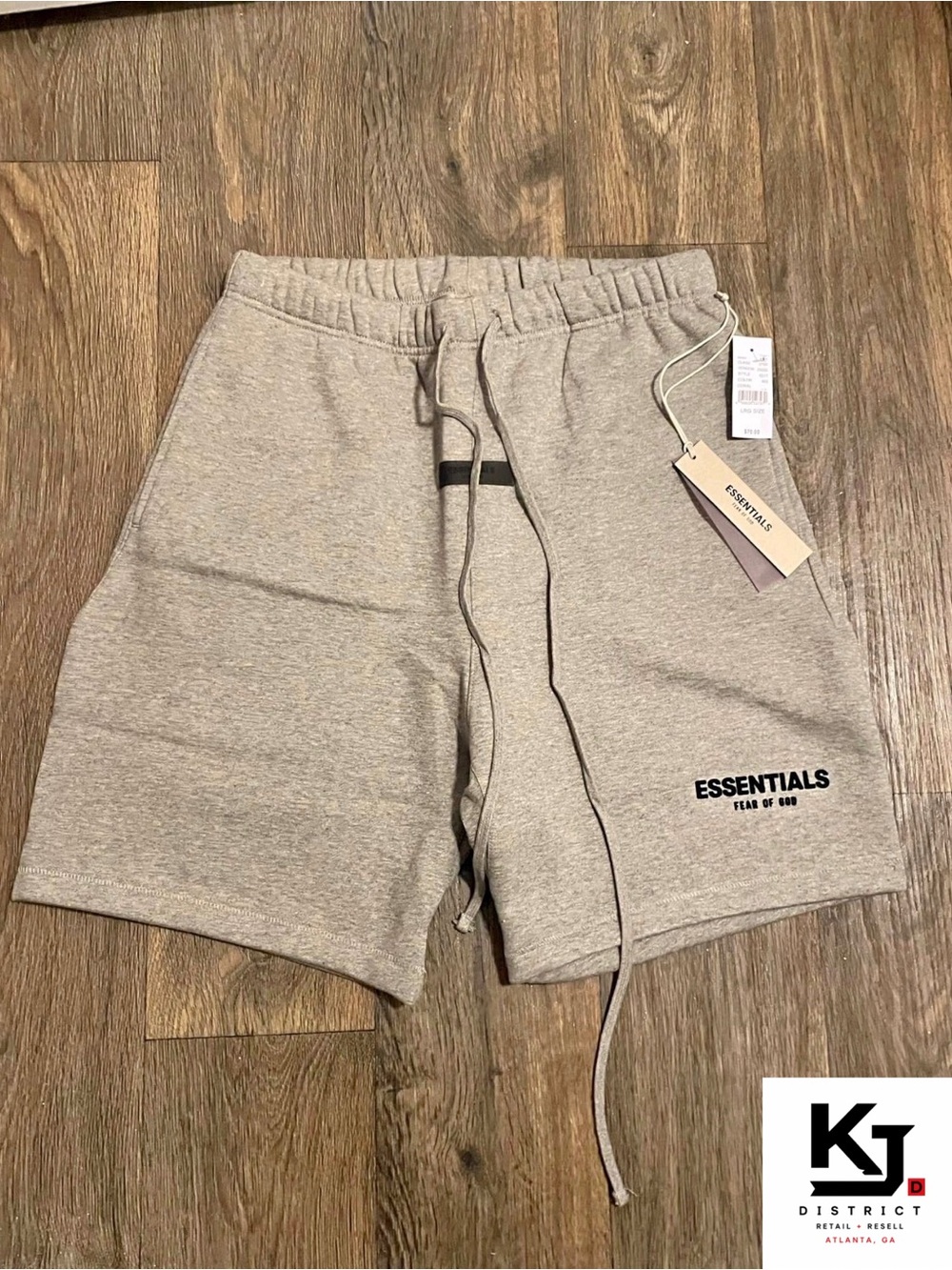 Essentials Men’s Light Gray Drawstring Shorts